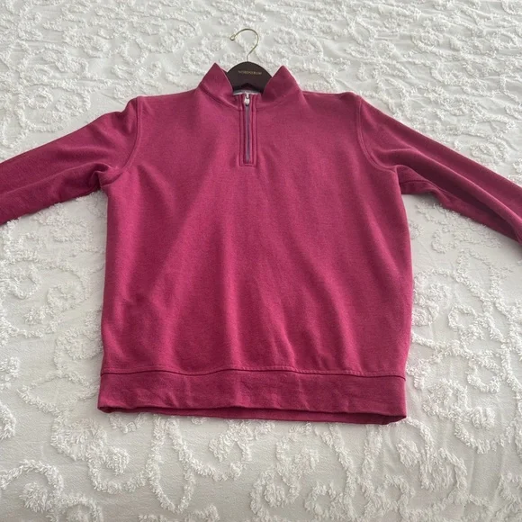 Peter Millar Fuchsia Quarter-Zip Sweatshirt